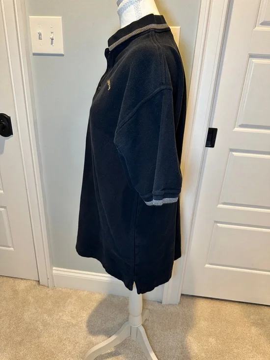 Vintage Harley-Davidson Black Knit Polo Shirt - Size Large - 100% Combed Cotton - Picture 5 of 13